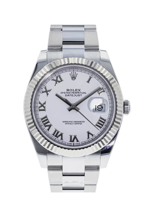 Rolex Datejust 41 White Roman Dial 126334